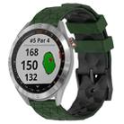 For Garmin Approach S40 20mm Football Pattern Two-Color Silicone Watch Band(Armygreen+Black) - 1