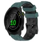 For Garmin Forerunner 158 20mm Football Pattern Two-Color Silicone Watch Band(Olive Green + Black) - 1