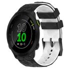 For Garmin Forerunner 158 20mm Football Pattern Two-Color Silicone Watch Band(Black+White) - 1