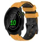 For Garmin Forerunner 158 20mm Football Pattern Two-Color Silicone Watch Band(Yellow+Black) - 1