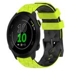 For Garmin Forerunner 158 20mm Football Pattern Two-Color Silicone Watch Band(Lime Green + Black) - 1
