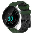 For Garmin Forerunner 55 20mm Football Pattern Two-Color Silicone Watch Band(Armygreen+Black) - 1