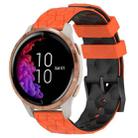 For Garmin Venu 20mm Football Pattern Two-Color Silicone Watch Band(Orange+Black) - 1