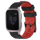 For Garmin Venu SQ 20mm Football Pattern Two-Color Silicone Watch Band(Black+Red) - 1