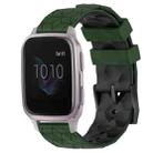 For Garmin Venu SQ 20mm Football Pattern Two-Color Silicone Watch Band(Armygreen+Black) - 1