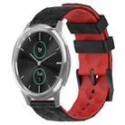 For Garminmove Luxe 20mm Football Pattern Two-Color Silicone Watch Band(Black+Red) - 1