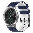 For Garminmove Luxe 20mm Football Pattern Two-Color Silicone Watch Band(Midnight Blue + White) - 1