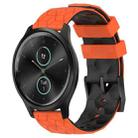 For Garminmove Style 20mm Football Pattern Two-Color Silicone Watch Band(Orange+Black) - 1