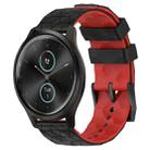For Garminmove Style 20mm Football Pattern Two-Color Silicone Watch Band(Black+Red) - 1