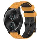 For Garminmove Style 20mm Football Pattern Two-Color Silicone Watch Band(Yellow+Black) - 1