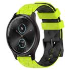 For Garminmove Style 20mm Football Pattern Two-Color Silicone Watch Band(Lime Green + Black) - 1