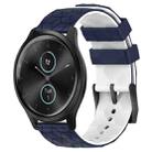 For Garminmove Style 20mm Football Pattern Two-Color Silicone Watch Band(Midnight Blue + White) - 1