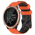 For Garmin Forerunner 645 Music 20mm Football Pattern Two-Color Silicone Watch Band(Orange+Black) - 1