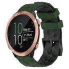 For Garmin Forerunner 645 Music 20mm Football Pattern Two-Color Silicone Watch Band(Armygreen+Black) - 1