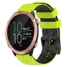 For Garmin Forerunner 645 Music 20mm Football Pattern Two-Color Silicone Watch Band(Lime Green + Black) - 1