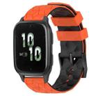 For Garmin Forerunner Sq2 20mm Football Pattern Two-Color Silicone Watch Band(Orange+Black) - 1