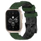 For Garmin Forerunner Sq2 Music 20mm Football Pattern Two-Color Silicone Watch Band(Armygreen+Black) - 1