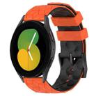 For Samsung Galaxy Watch 5 44mm 20mm Football Pattern Two-Color Silicone Watch Band(Orange+Black) - 1
