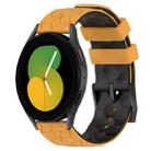 For Samsung Galaxy Watch 5 44mm 20mm Football Pattern Two-Color Silicone Watch Band(Yellow+Black) - 1