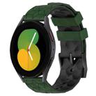 For Samsung Galaxy Watch 5 44mm 20mm Football Pattern Two-Color Silicone Watch Band(Armygreen+Black) - 1