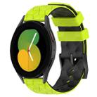 For Samsung Galaxy Watch 5 44mm 20mm Football Pattern Two-Color Silicone Watch Band(Lime Green + Black) - 1