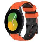 For Samsung Galaxy Watch 5 40mm 20mm Football Pattern Two-Color Silicone Watch Band(Orange+Black) - 1