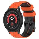 For Samsung Galaxy Watch 5 Pro 45mm 20mm Football Pattern Two-Color Silicone Watch Band(Orange+Black) - 1