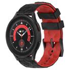 For Samsung Galaxy Watch 5 Pro 45mm 20mm Football Pattern Two-Color Silicone Watch Band(Black+Red) - 1