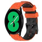 For Samsung Galaxy Watch 4 44mm 20mm Football Pattern Two-Color Silicone Watch Band(Orange+Black) - 1