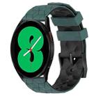 For Samsung Galaxy Watch 4 44mm 20mm Football Pattern Two-Color Silicone Watch Band(Olive Green + Black) - 1