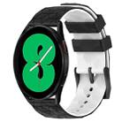 For Samsung Galaxy Watch 4 44mm 20mm Football Pattern Two-Color Silicone Watch Band(Black+White) - 1