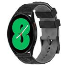 For Samsung Galaxy Watch 4 44mm 20mm Football Pattern Two-Color Silicone Watch Band(Black+Grey) - 1