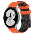 For Samsung Galaxy Watch 4 40mm 20mm Football Pattern Two-Color Silicone Watch Band(Orange+Black) - 1