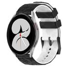 For Samsung Galaxy Watch 4 40mm 20mm Football Pattern Two-Color Silicone Watch Band(Black+White) - 1