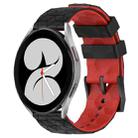For Samsung Galaxy Watch 4 40mm 20mm Football Pattern Two-Color Silicone Watch Band(Black+Red) - 1