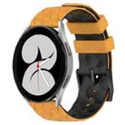 For Samsung Galaxy Watch 4 40mm 20mm Football Pattern Two-Color Silicone Watch Band(Yellow+Black) - 1