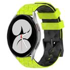 For Samsung Galaxy Watch 4 40mm 20mm Football Pattern Two-Color Silicone Watch Band(Lime Green + Black) - 1