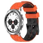For Samsung  Galaxy Watch 4 Classic 42mm 20mm Football Pattern Two-Color Silicone Watch Band(Orange+Black) - 1