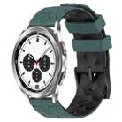 For Samsung  Galaxy Watch 4 Classic 42mm 20mm Football Pattern Two-Color Silicone Watch Band(Olive Green + Black) - 1