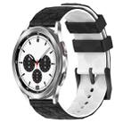 For Samsung  Galaxy Watch 4 Classic 42mm 20mm Football Pattern Two-Color Silicone Watch Band(Black+White) - 1