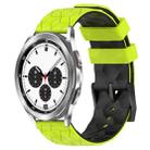 For Samsung  Galaxy Watch 4 Classic 42mm 20mm Football Pattern Two-Color Silicone Watch Band(Lime Green + Black) - 1