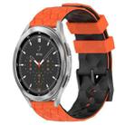 For Samsung  Galaxy Watch 4 Classic 46mm 20mm Football Pattern Two-Color Silicone Watch Band(Orange+Black) - 1