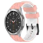 For Samsung  Galaxy Watch 4 Classic 46mm 20mm Football Pattern Two-Color Silicone Watch Band(Pink+White) - 1