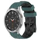 For Samsung  Galaxy Watch 4 Classic 46mm 20mm Football Pattern Two-Color Silicone Watch Band(Olive Green + Black) - 1