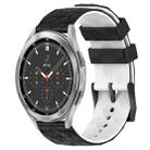 For Samsung  Galaxy Watch 4 Classic 46mm 20mm Football Pattern Two-Color Silicone Watch Band(Black+White) - 1