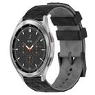 For Samsung  Galaxy Watch 4 Classic 46mm 20mm Football Pattern Two-Color Silicone Watch Band(Black+Grey) - 1