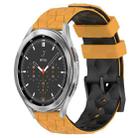 For Samsung  Galaxy Watch 4 Classic 46mm 20mm Football Pattern Two-Color Silicone Watch Band(Yellow+Black) - 1