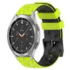 For Samsung  Galaxy Watch 4 Classic 46mm 20mm Football Pattern Two-Color Silicone Watch Band(Lime Green + Black) - 1