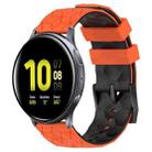 For Samsung Galaxy Watch Active 2 40mm 20mm Football Pattern Two-Color Silicone Watch Band(Orange+Black) - 1