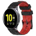 For Samsung Galaxy Watch Active 2 40mm 20mm Football Pattern Two-Color Silicone Watch Band(Black+Red) - 1
